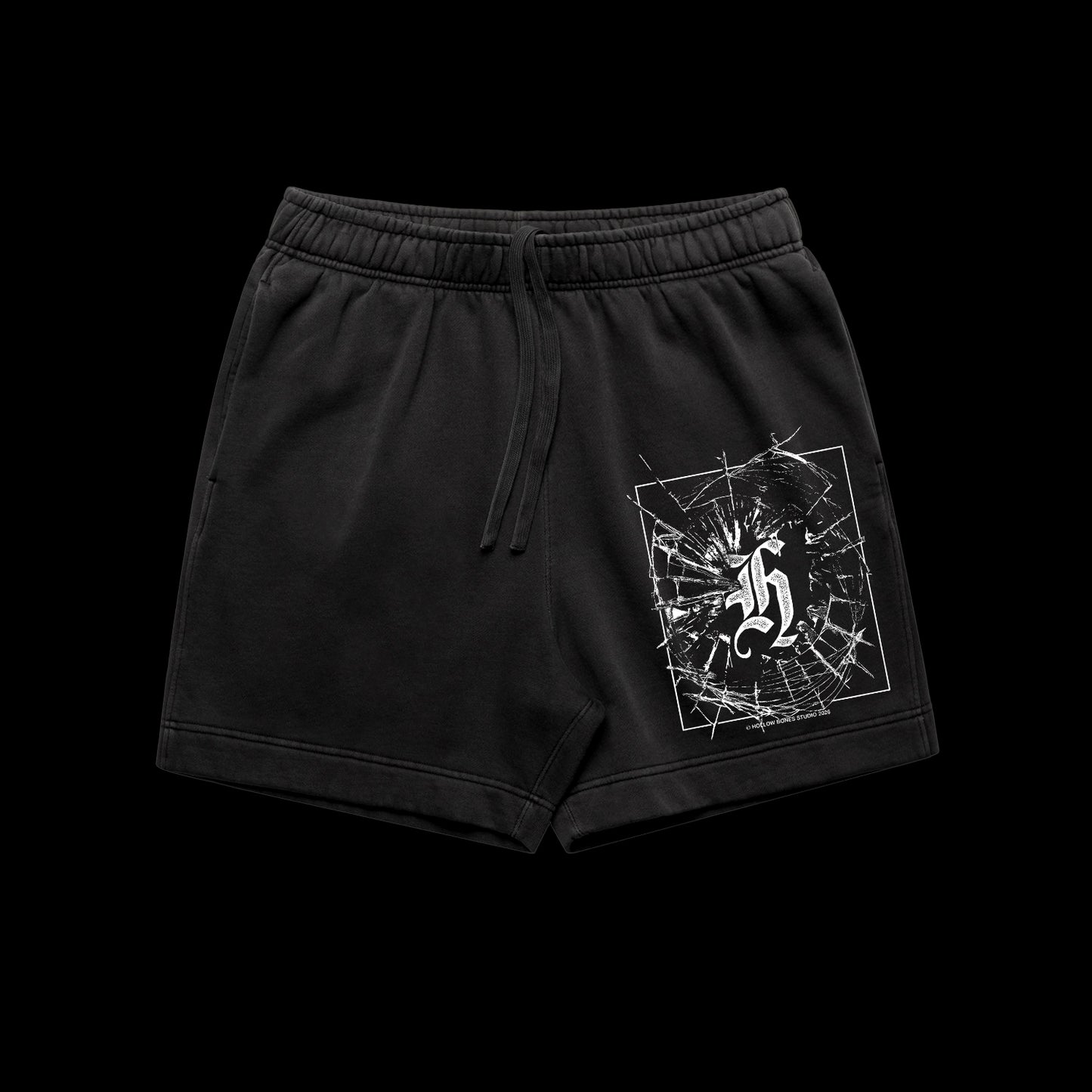 Shattered 18” Track Shorts Faded Black